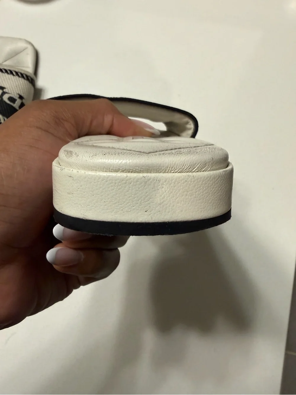 Prada Black and White Logo Slide Sandals